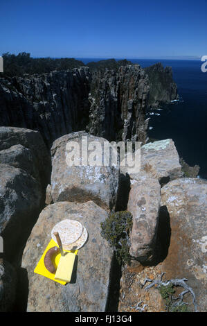 Mittagessen in der Nähe von Cape Säule, drei Kaps Track Tasman Halbinsel, Tasmanien, Australien Stockfoto