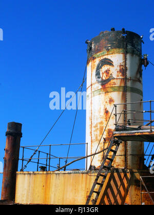 Wal-Motiv auf Schiffbruch des Cheynes II, eine alte Walfang-Schiff zerstört in Princess Royal Harbour, Albany, Western Australia Stockfoto