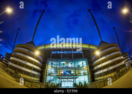 Das City of Manchester Stadium in Manchester, England, auch bekannt als Etihad Stadium für Sponsoring Gründen ist die Heimstätte Stockfoto