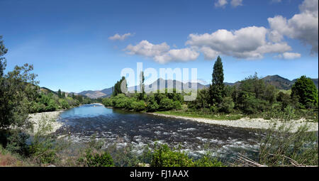 Motueka River in Tasman District, Neuseeland Stockfoto