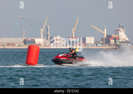 Jet Ski-Rennen in Doha, Katar Stockfoto