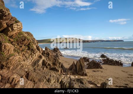 Der Strand von Bigbury am Meer, Devon, England Stockfoto