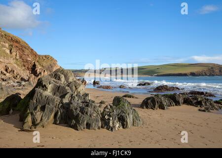 Der Strand von Bigbury am Meer, Devon, England Stockfoto