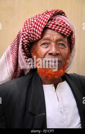 Alte moslemische Mann Sufi in Harar, Äthiopien Stockfoto