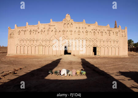 Die Große Moschee des islamischen heiligen Stadt, Bani, in der Sahelzone, Burkina Faso Stockfoto