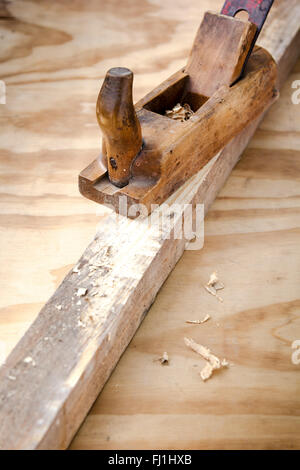 Altes Holz Tischler Werkzeug Flugzeug Stockfoto