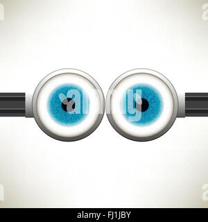 Vektor-Goggle mit zwei blauen Augen Stock Vektor