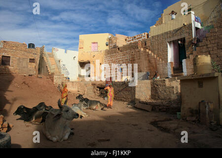 Architektur von Jaisalmer Fort, Rajasthan, Indien Stockfoto