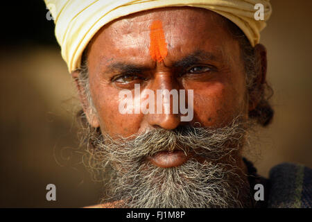 Sadhu hinduistischen heiligen Mann in Jaisalmer, Indien Stockfoto