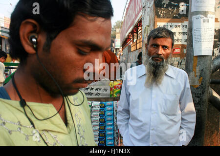 Indische Mann mit Bart in Delhi, Indien Stockfoto