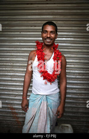 Portrait von Bengali Mann in Kolkata, Indien Stockfoto