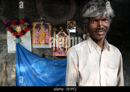 Portrait von Bengali Mann in Kolkata, Indien Stockfoto