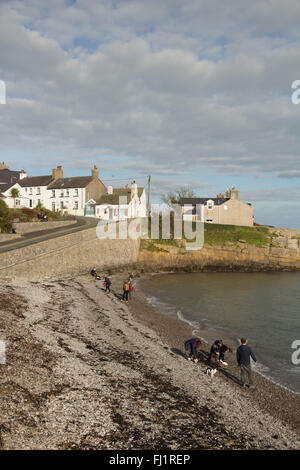 Der Strand von Moelfre, Anglesey Stockfoto