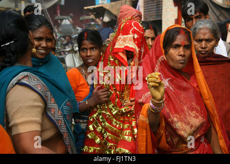 Hindu Hochzeit Zeremonie in Varanasi, Indien Stockfoto