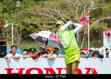 Chonburi, Thailand. 28. Februar 2016. Leiter T. von Thailand in Honda LPGA Thailand 2016 im Siam Country Club, Pattaya Old Course am 28. Februar 2016 in Chonburi, Thailand. Bildnachweis: Chatchai Somwat/Alamy Live-Nachrichten Stockfoto