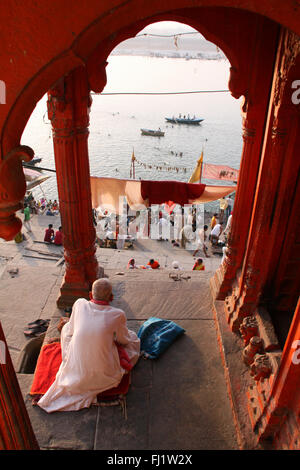 Architektur, Ghat von Varanasi, Indien Stockfoto