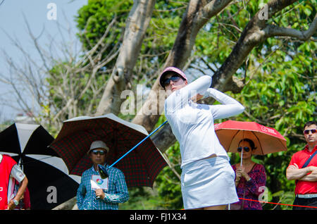 Chonburi, Thailand. 28. Februar 2016. Sandra Gal von Staaten in Honda LPGA Thailand 2016 im Siam Country Club, Pattaya Old Course am 28. Februar 2016 in Chonburi, Thailand. Bildnachweis: Chatchai Somwat/Alamy Live-Nachrichten Stockfoto