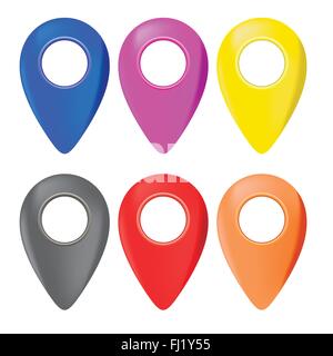 Reihe von Map Marker Icons Stock Vektor