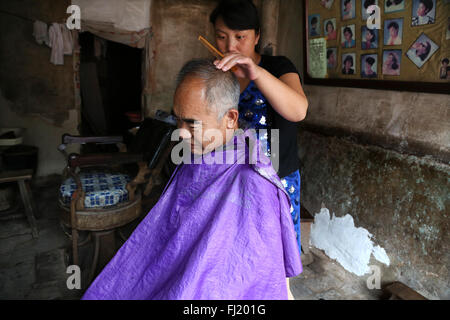 Friseur in Pingyao, China Stockfoto