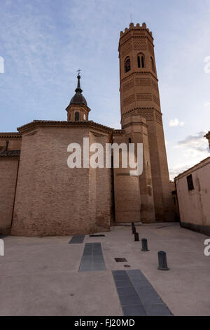 Mudéjar Kirche Santa María, Tauste, Cinco Villas, Zaragoza Provinz, Aragon, Spanien Stockfoto