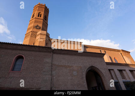 Mudéjar Kirche Santa María, Tauste, Cinco Villas, Zaragoza Provinz, Aragon, Spanien Stockfoto