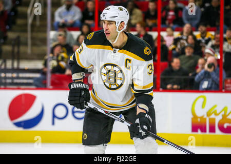 Raleigh, North Carolina, USA. 26. Februar 2016. Boston Bruins Verteidiger Zdeno Chara (33) während des NHL-Spiels zwischen den Boston Bruins und die Carolina Hurricanes in der PNC-Arena. © Andy Martin Jr./ZUMA Draht/Alamy Live-Nachrichten Stockfoto