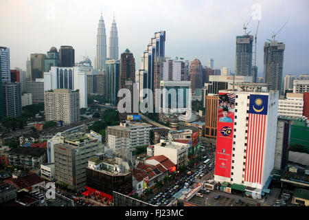 Panoramablick auf Kuala Lumpur - Bukit Bintang Stockfoto