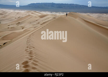 Sanddünen der Wüste Gobi in der Mongolei Stockfoto