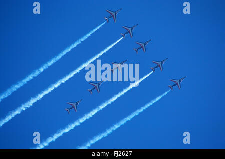 Vogesen (88), Flugplatz d ' Epinal Mirecourt, La Patrouille de France / / Frankreich, Vogesen (88), Flugplatz von Epinal Mirecourt, Frenc Stockfoto