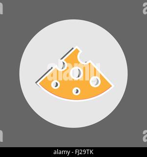 Bunte Scheibe Käse runden Symbol. Stück Käse. Milchprodukt. Flache digitale Vektor-illustration Stock Vektor