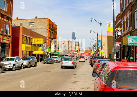 Wentworth Avenue Chinatown, Chicago, Illinois. Stockfoto