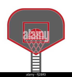 Ball in einen Korb. Basketball-Symbol Symbol. Flache Vektorgrafik. Einfache Elemente Logo-Design. Sport-Objekte für die Wiedergabe Stock Vektor