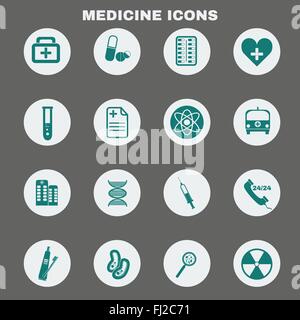 Gesundheitswesen. Bunte medizinische Vector Icons Set. Digitalen Hintergrund-Vektor-Illustration. Stock Vektor