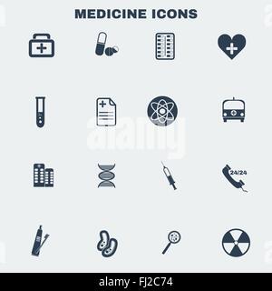 Gesundheitswesen. Schwarz / weiß-medizinische Vektor-Icons Set. Digitalen Hintergrund-Vektor-Illustration. Stock Vektor