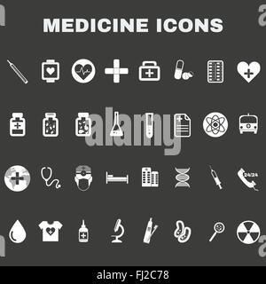 Gesundheitswesen. Schwarz / weiß-medizinische Vektor-Icons Set. Digitalen Hintergrund-Vektor-Illustration. Stock Vektor