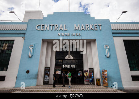 Central Market Kuala Lumpur begann sein Leben als einen nassen Markt im Jahre 1888 und wurde in den 1930er Jahren mit einer Art-Deco-Fassade renoviert. Stockfoto