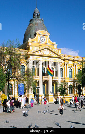 Der REGIERUNGSPALAST in LA PAZ Zentralplatz - Bolivien Stockfoto