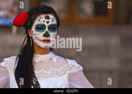 LA CALAVERA CATRINA oder elegante Schädel, ist das Symbol für den Tag der Toten - GUANAUATO, Mexiko Stockfoto