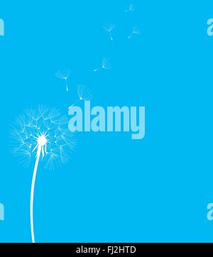 Vektor-Illustration einer Blume Löwenzahn-Silhouette Stock Vektor