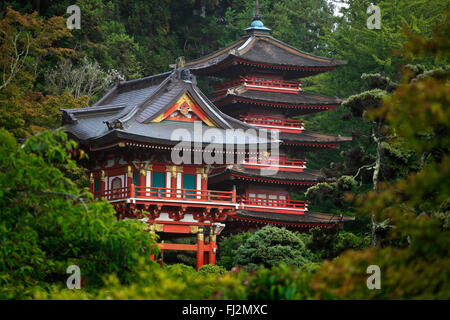 Pagoden Gnade der japanischen TEEGARTEN im GOLDEN GATE PARK - SAN FRANCISCO, Kalifornien Stockfoto