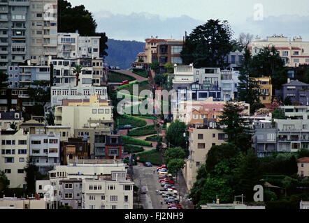 LOMBARD STREET, SAN FRANCISCO, KALIFORNIEN Stockfoto