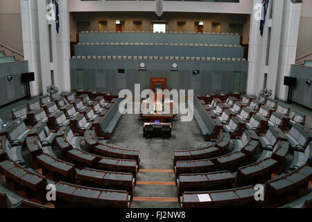 Das Repräsentantenhaus im australischen Parlament House Capital Hill in Canberra. Stockfoto