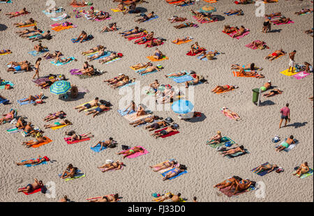 Riazor Strand, Coruña Stadt, Galicien, Spanien Stockfoto