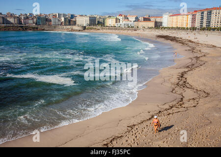 Orzan Strand, Coruña Stadt, Galicien, Spanien Stockfoto