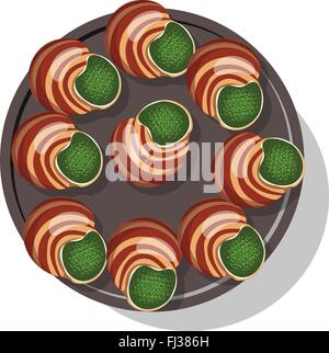 Escargot isoliert auf weiss. Vektor-Illustration. Stock Vektor