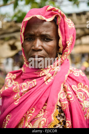 Fulani-Stamm-Frau von Norden Benins, Afrika Stockfoto