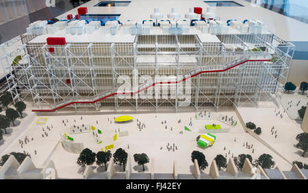 Architekturmodell des Centre George Pompidou, Museum für moderne Kunst in Frankreich. Stockfoto