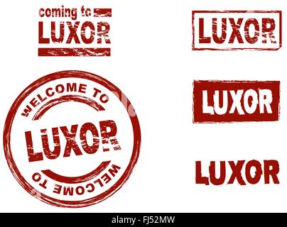 Stilisierte Tinte Marken zeigen die Stadt Luxor Stock Vektor