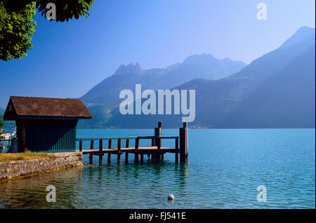 Anlegestelle der Lac d ' Annecy, Frankreich, Savoie, Haute-Savoie Stockfoto