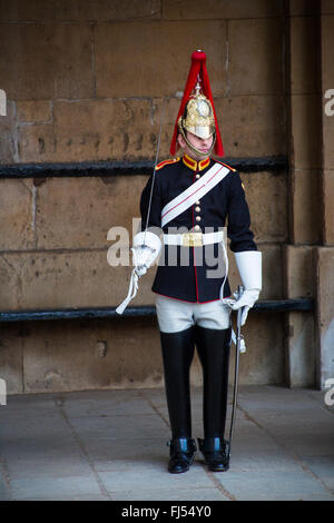 Horse Guard steht im Dienst Stockfoto